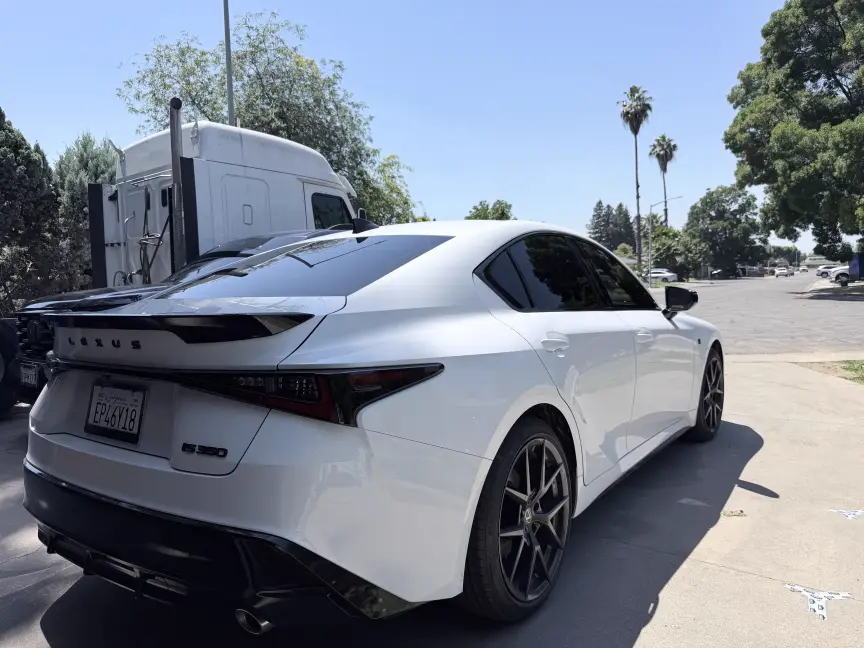 Ceramic tint on the back-right window of a Lexus, Yuba City, CA